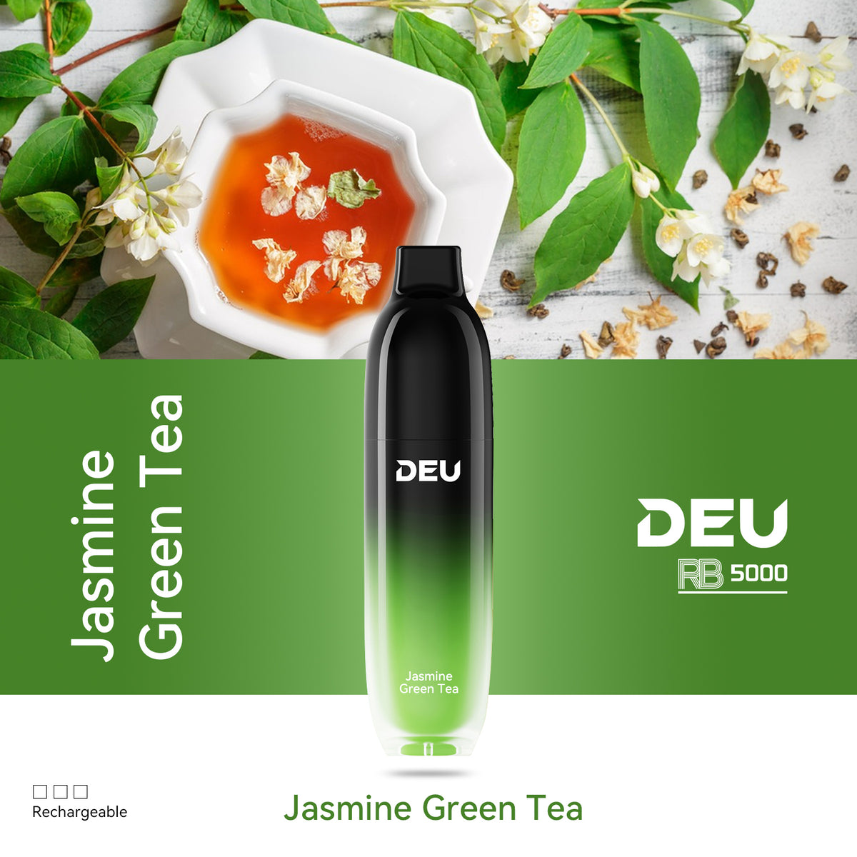 DEU RB5000 Jasmine Green Tea | Floral Tea Disposable Vape deunow DEU RB5000 Jasmine Green Tea | Floral Tea Disposable Vape deunow