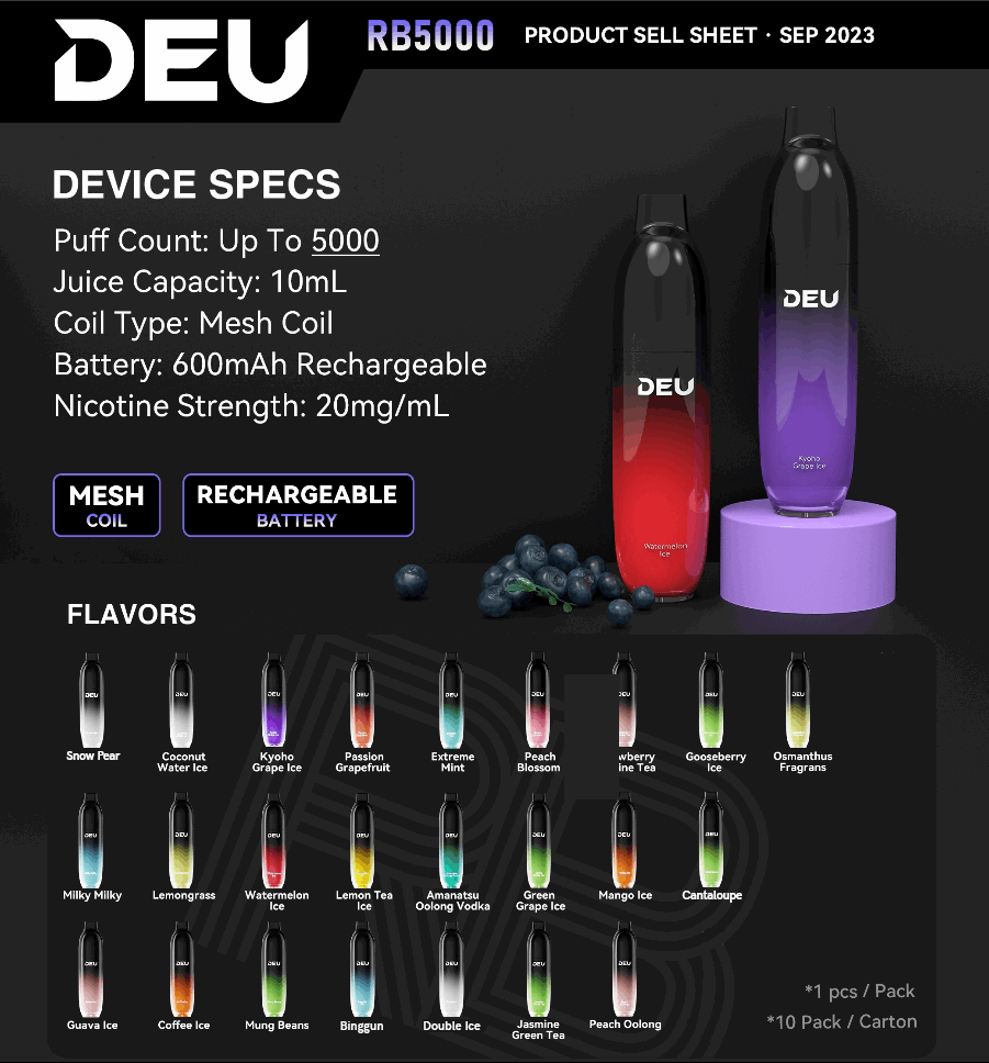 DEU RB5000 - 5000Puffs Disposable Vape