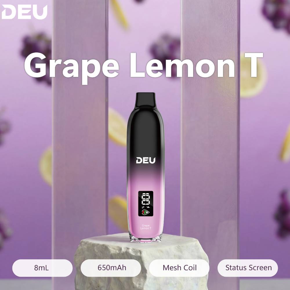 DEU 8mL Disposable Vape  Grape Lemon Tea Flavor | 20mg Nicotine  deunow