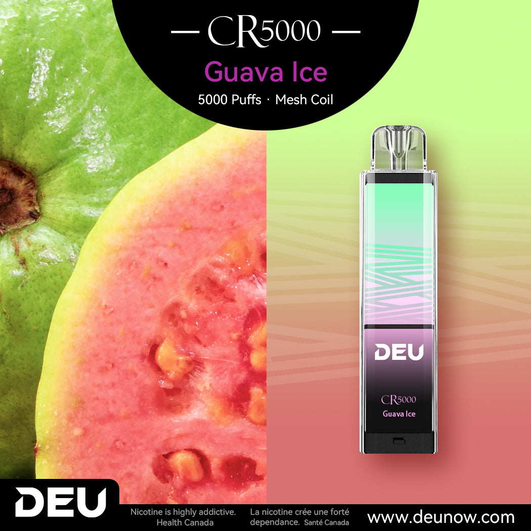 DEU CR5000 Rechargeable Disposable Vape - 5000Puffs Guava Ice
