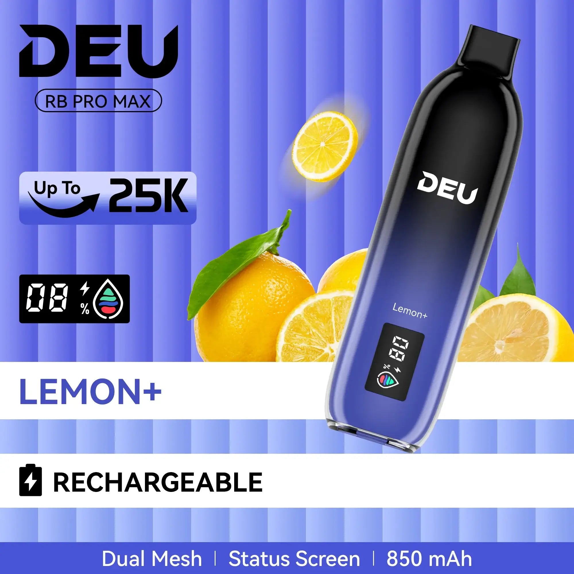 DEU RB Pro Max+ Lemon+ | Icy Sparkling Lemon Water Disposable Vape deunow DEU RB Pro Max+ Lemon+ | Icy Sparkling Lemon Water Disposable Vape deunow