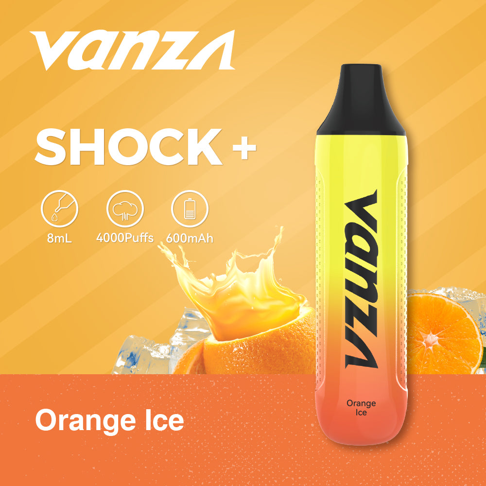 Vanza Shock+ Rechargeable Disposable Vape Orange Ice