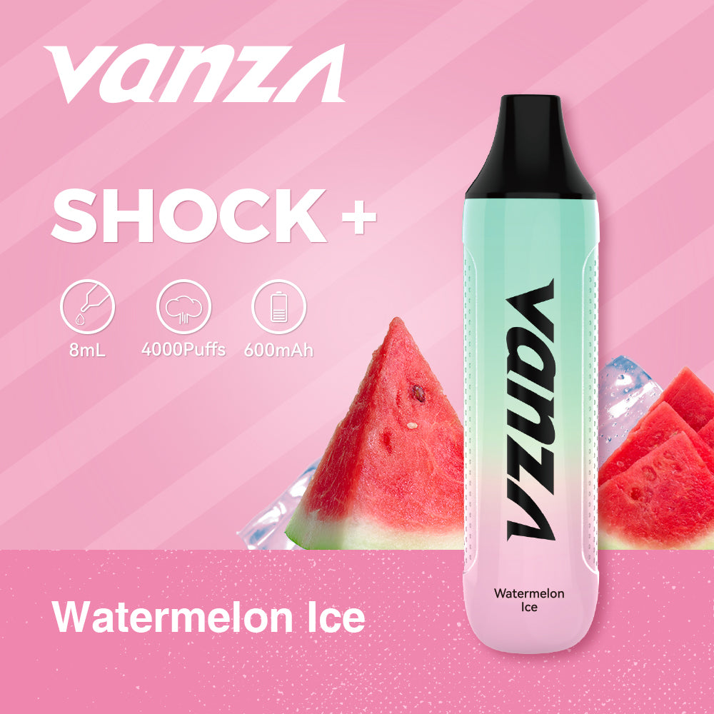 Vanza Shock+ Rechargeable Disposable Vape Watermelon Ice