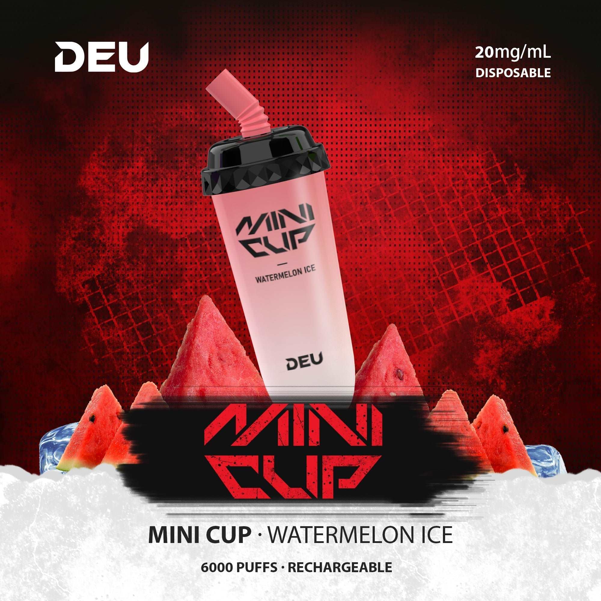 DEU Mini Cup-6000Puffs Fruity Disposable Vape Watermelon Ice