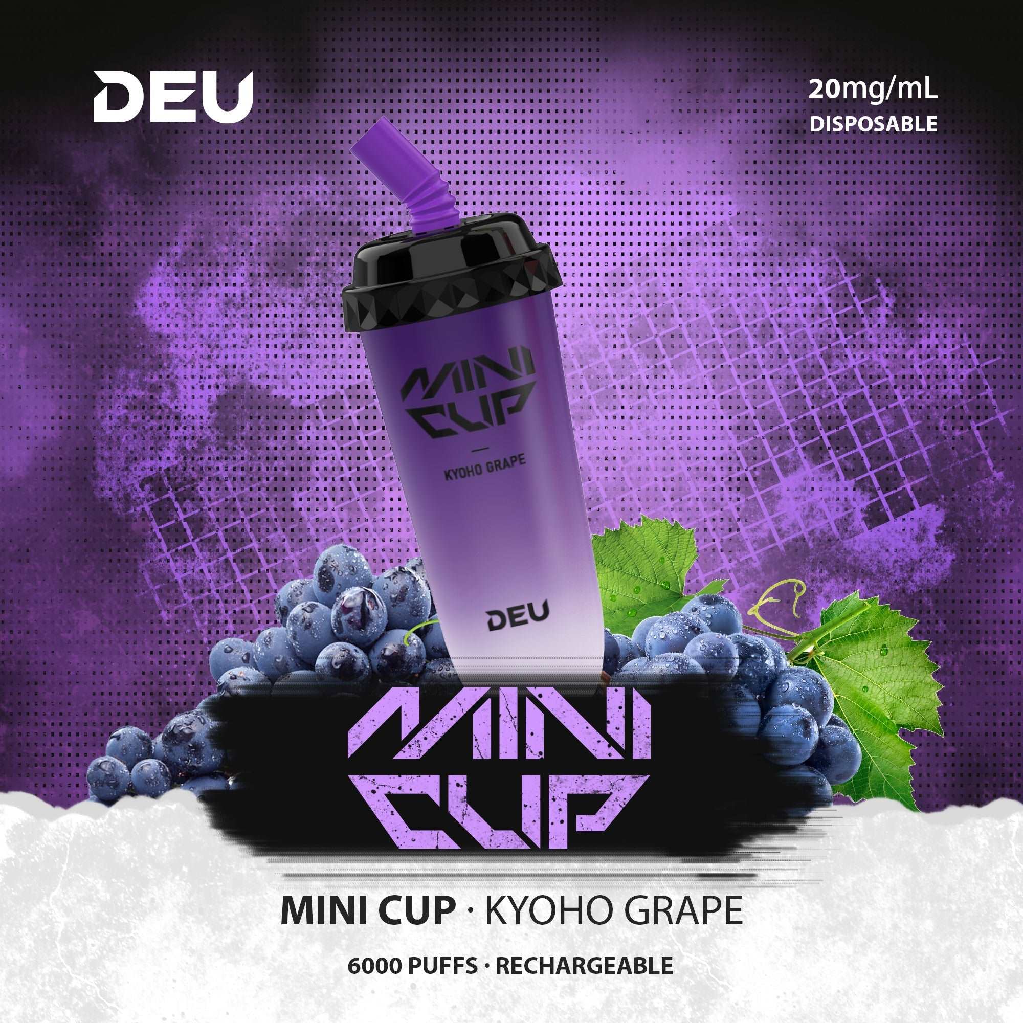 DEU Mini Cup-6000Puffs Fruity Disposable Vape Kyoho Grape