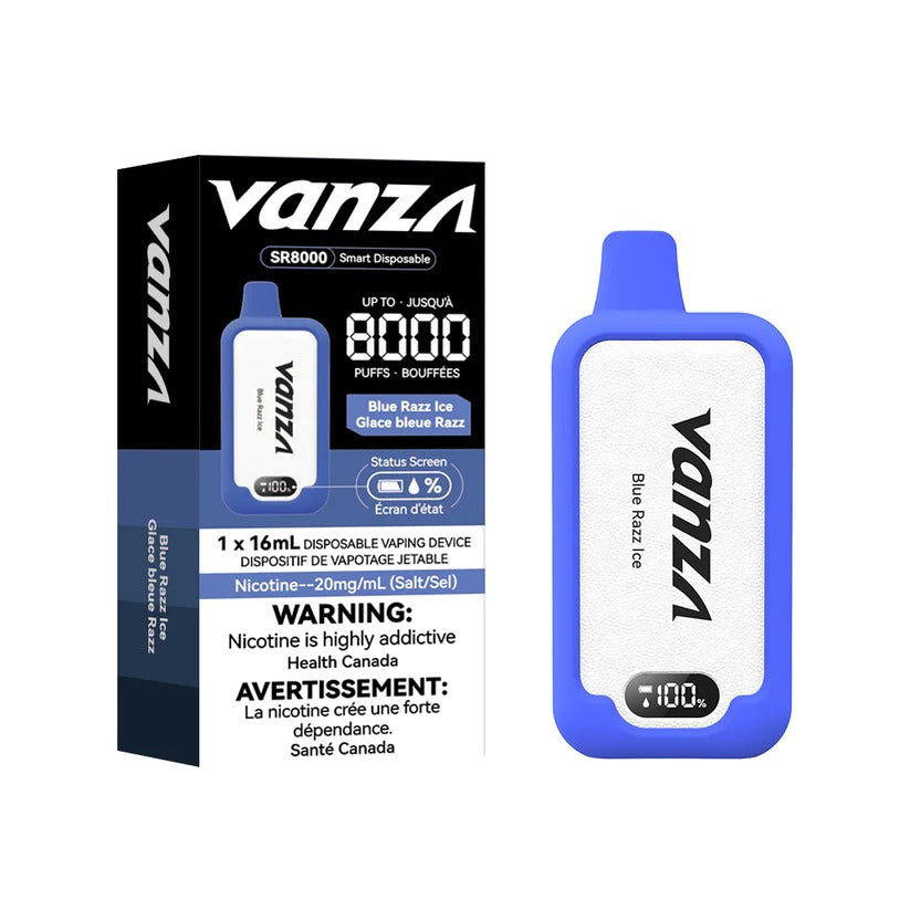 Vanza SR8000 Disposable Rechargeable Vape Blue Razz Ice