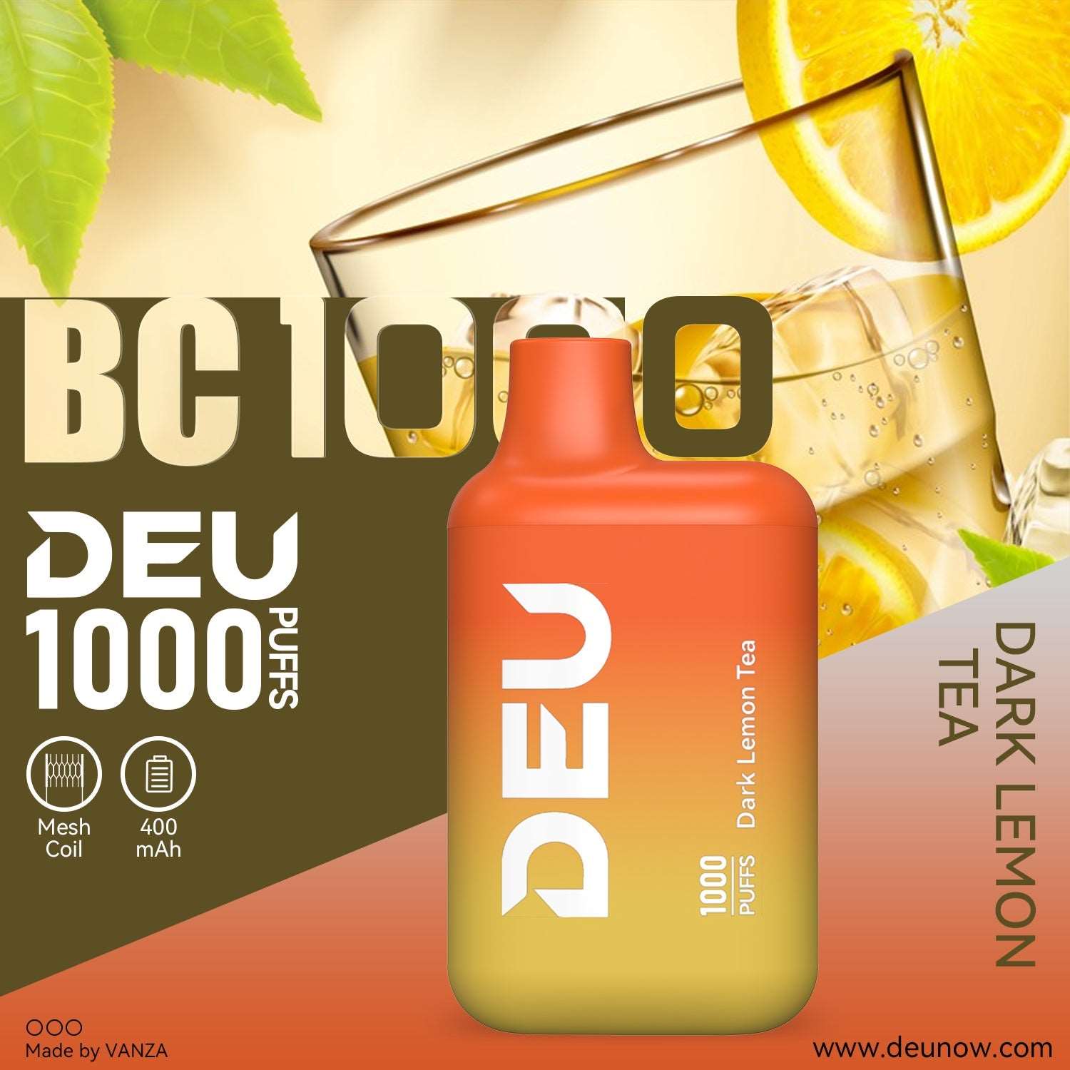 DEU BC1000 Disposable Vape - Dark Lemon Tea